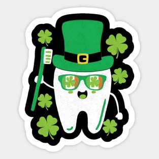 Leprechaun Tooth Shamrock St Patrick Day Dentist Sticker